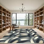 Abstract Brush Stroke Swirls Rug