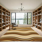 Earthy Amber Wavy Stripe Rug