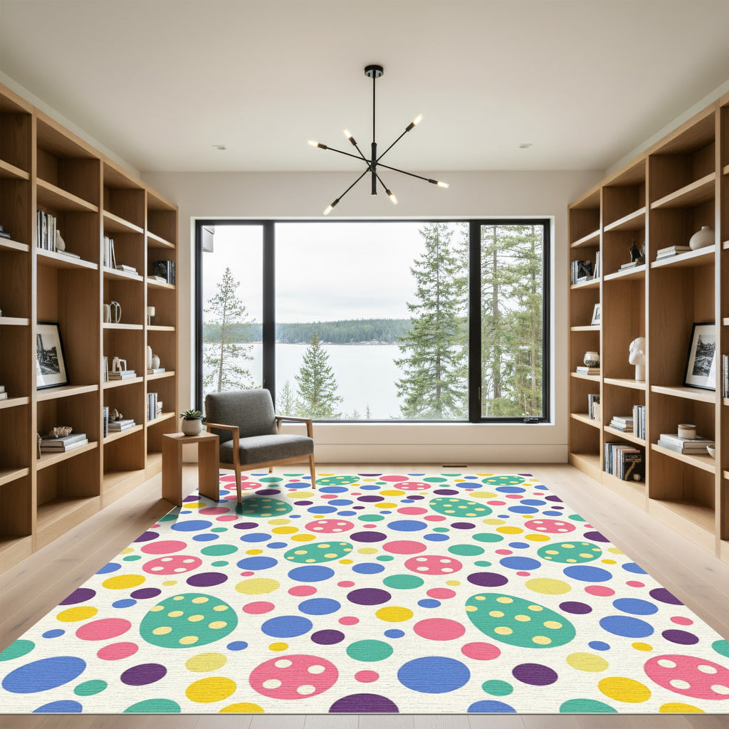 Playful Polka Dot Easter Egg Rug