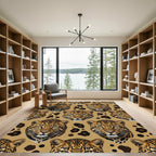 Golden Leopard Face Animal Spot Rug