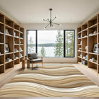 Earthy Sand Wave Abstract Area Rug