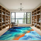 Tropical Aurora Wave Coral Rug