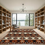 Warm Earthy Navajo Diamond Stripes Rug