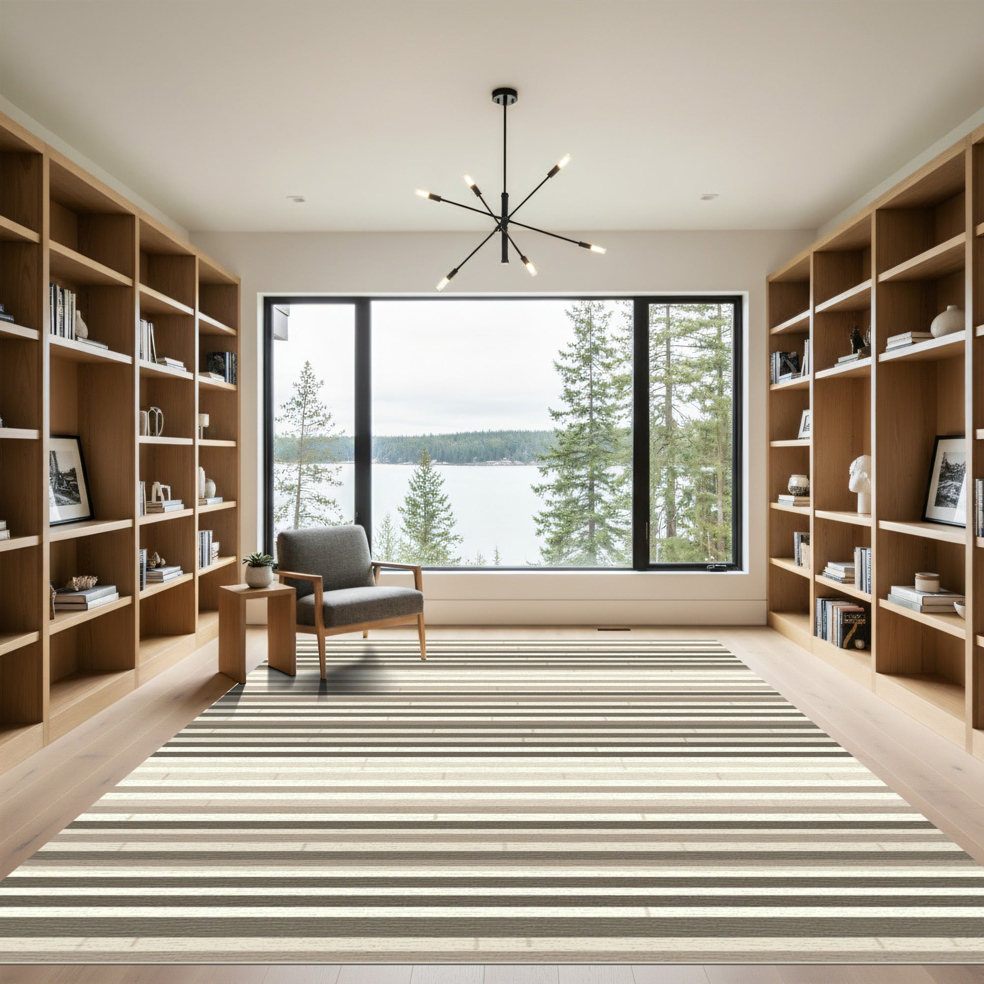Neutral Horizontal Stripe Rug