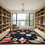 Celestial Shell Constellation Navy Area Rug