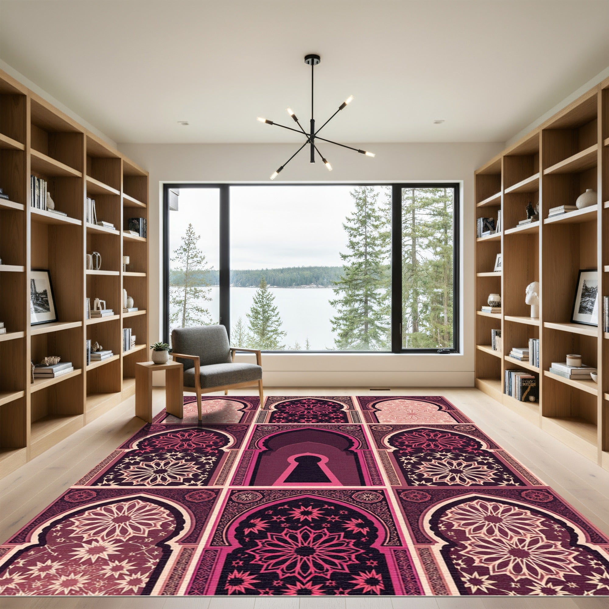 Art Deco Arch Medallion Rose Collage Rug