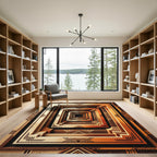Art Deco Bronze Geometric Hallway Rug