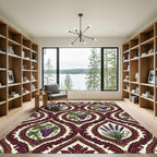 Grapes Lavender Ornate Damask Accent Rug