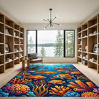 Vibrant Undersea Coral Reef Tropical Fish Rug