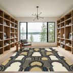 Gold Archway Medallion Pattern Rug
