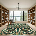 Emerald Green Sunburst Medallion Rug