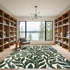 Deep Green Vine Leaf Botanical Rug