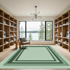 Serene Green Ombre Layered Rectangles Rug