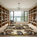Whimsical Woodland Mice Countryside Tapestry Rug