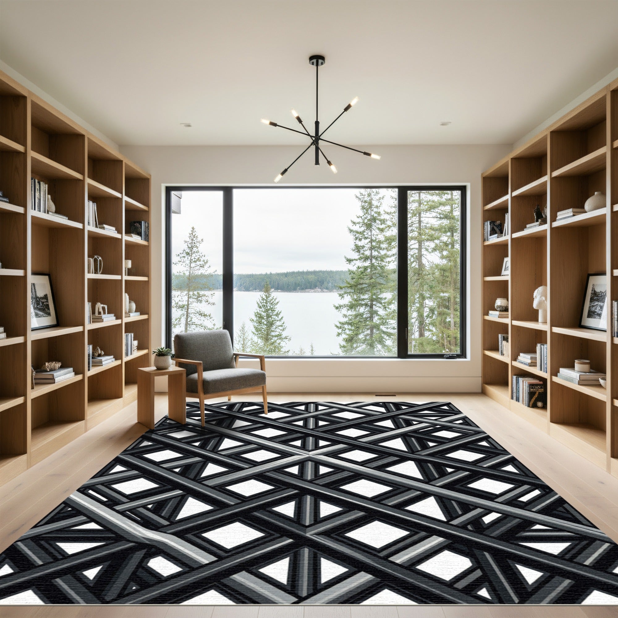 Monochromatic Metallic Intersecting Lattice Grid Rug