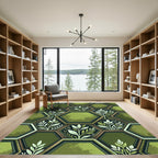 Botanical Sage Hexagon Leaf Trellis Rug