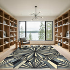 Art Deco Fan Shell Monochrome Radiance Rug