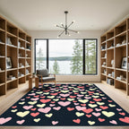 Pink and Cream Whimsical Hearts Rug