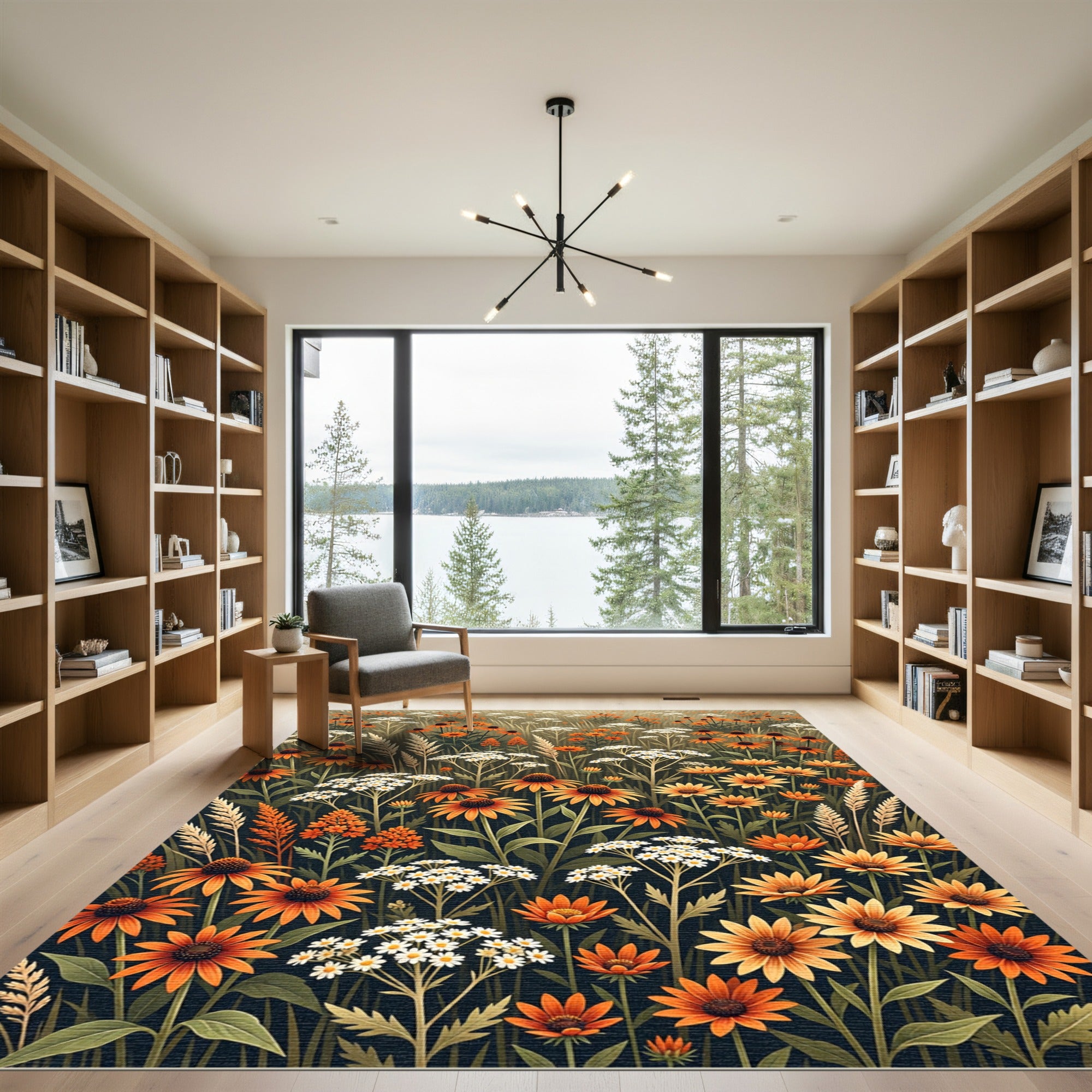 Vibrant Wildflower Meadow Botanical Rug