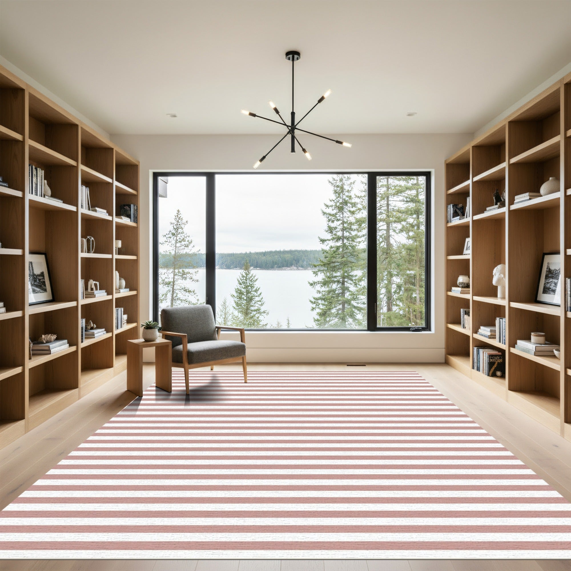 Rose Gold Striped Horizon Rug