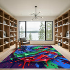 Vibrant Chaotic Splatter Art Rug