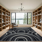 Monochrome Arc Architectural Rhythm Rug