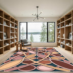Retro Abstract Interlocking Oval Forms Rug