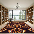 Geometric Amber Aztec Diamond Art Rug