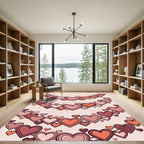 Sweet Pink Heart Garland Rug