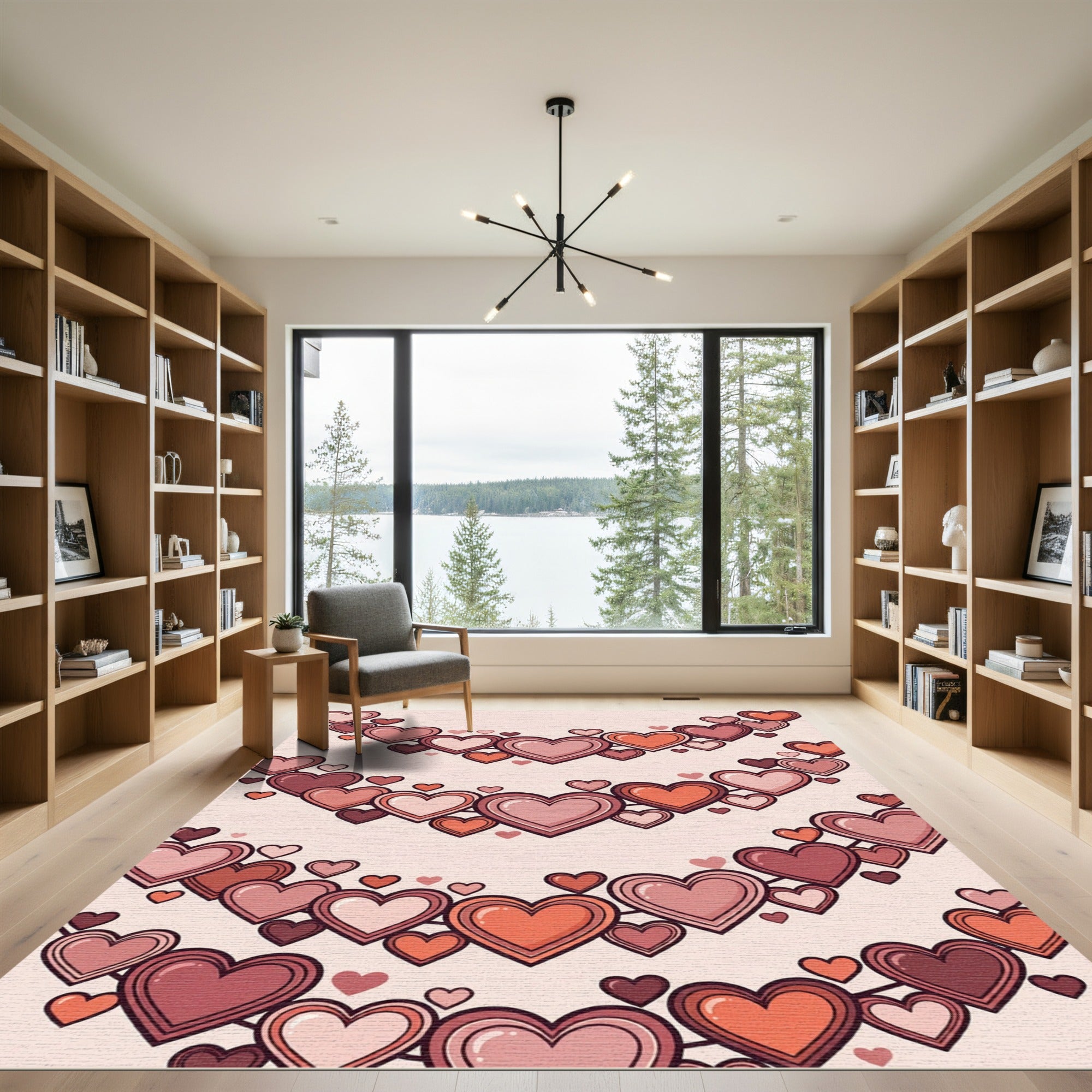 Sweet Pink Heart Garland Rug