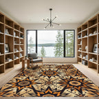 Earth Tones Jagged Star Medallion Rug