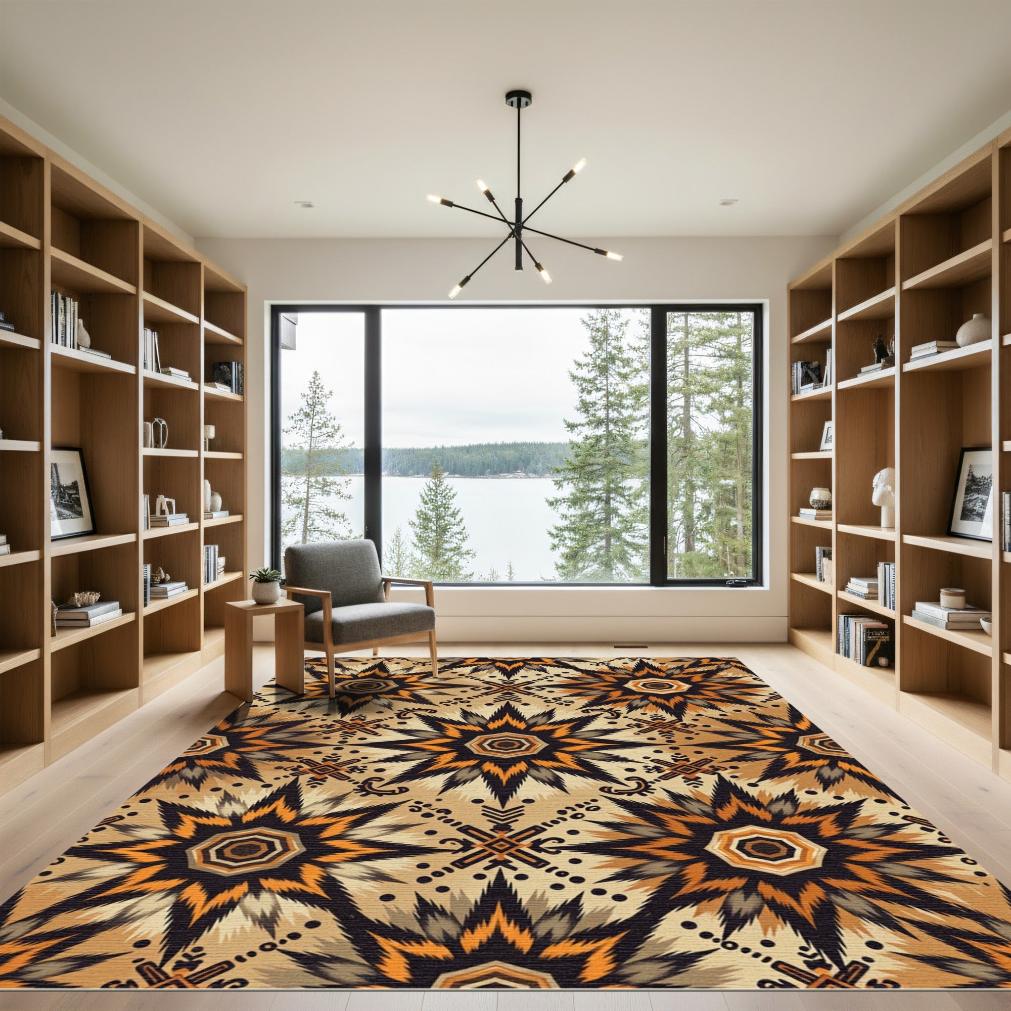 Earth Tones Jagged Star Medallion Rug