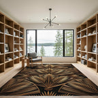 Gilded Fan Palm Art Deco Rug