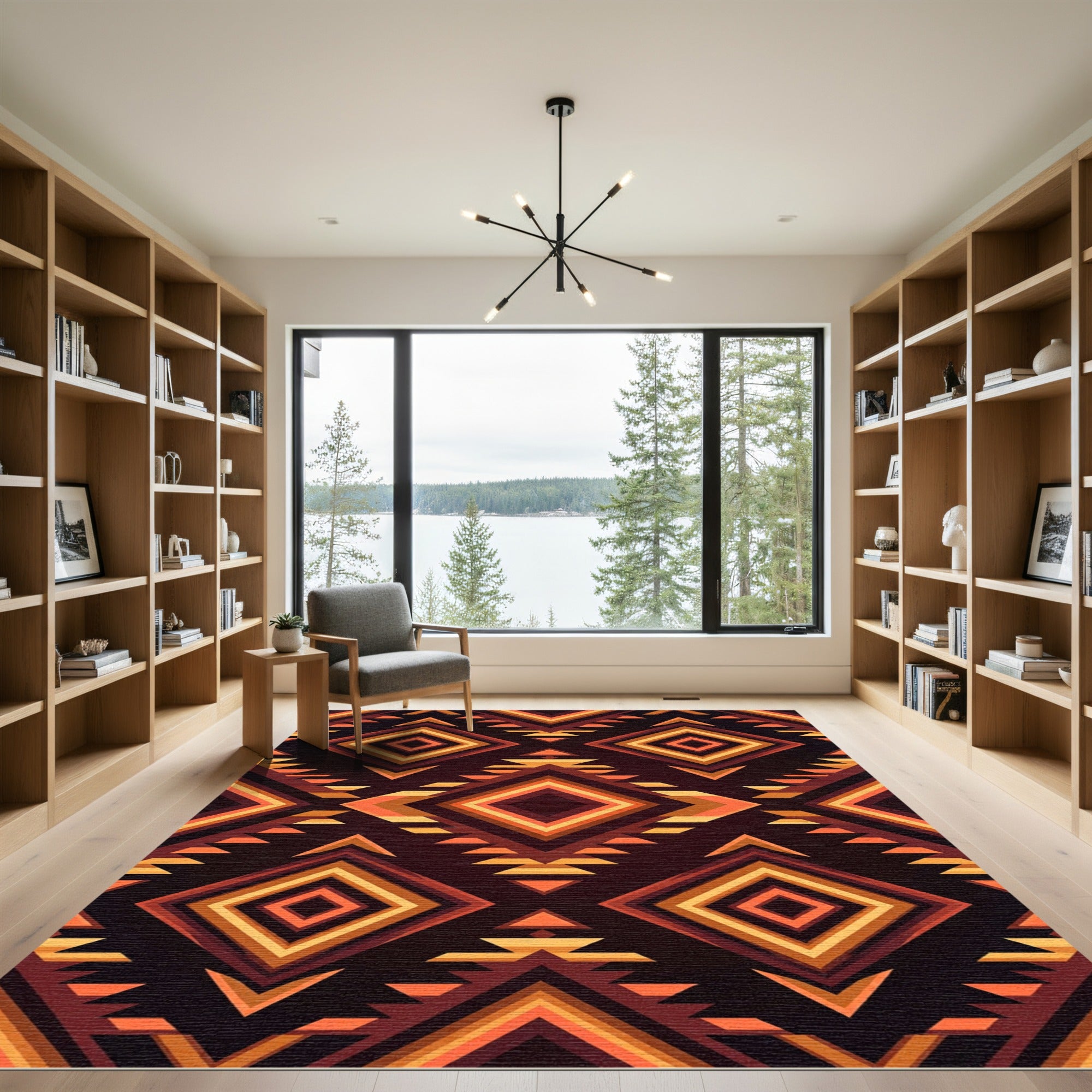 Tribal Diamond Earth Tones Rug