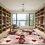 Red Heart Vintage Envelope Collage Rug