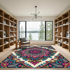 Vibrant Paisley Mandala Floral Blossom Rug