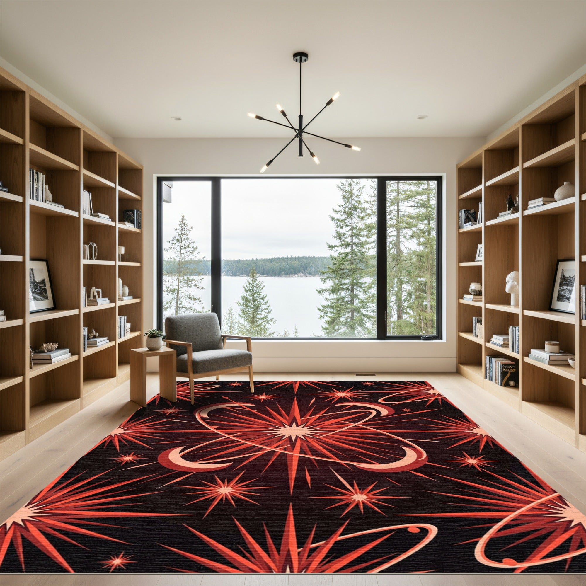 Atomic Red Starburst Orbit Rug