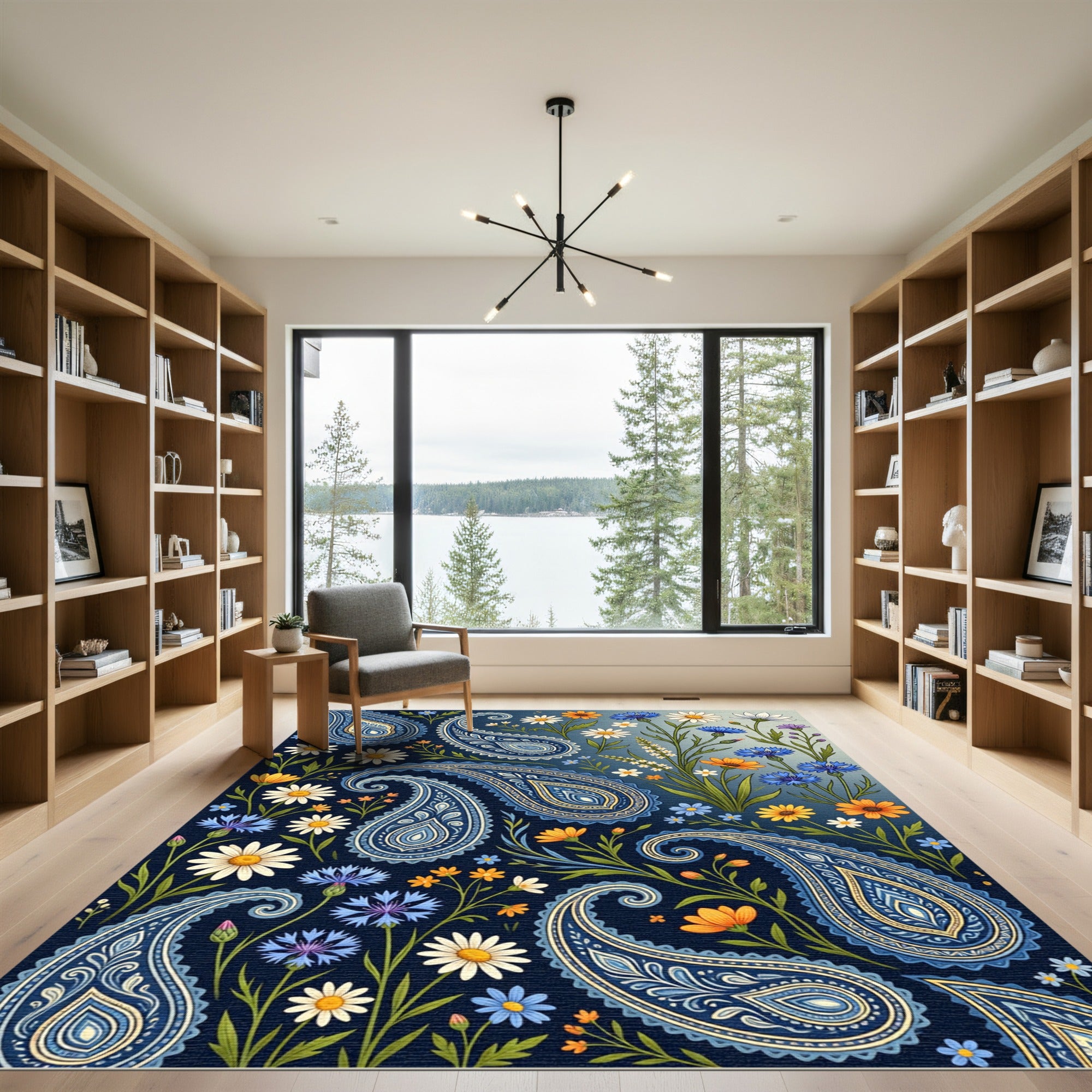 Midnight Paisley Wildflower Meadow Rug