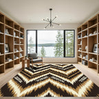 Earth Tone Feathered Chevron Ikat Rug
