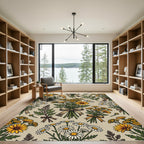 Vintage Golden Daisy and Wildflower Bouquet Rug