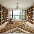 Golden Wheat Chevron Relief Rug