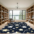 Midnight Yellow Star Constellation Rug