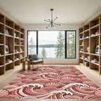 Crimson Waves Scallop Pattern Rug