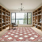 Terracotta Lattice Trellis Overlay Rug
