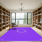 Radiant Purple Sunburst Circle Stars Rug