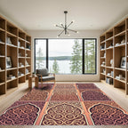 Earthy Terracotta Swirl Arch Tile Rug