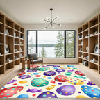 Colorful Watercolor Easter Egg Confetti Rug