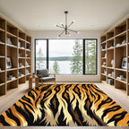 Golden Black Savage Fur Ripples Rug