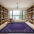 Art Deco Purple Geometric Frame Rug