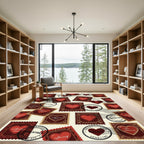 Vintage Valentine Heart Postmark Rug